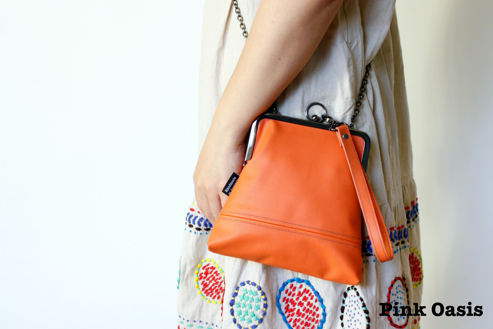 Handmade Leather Wristlet for Minimalist | PINKOASIS