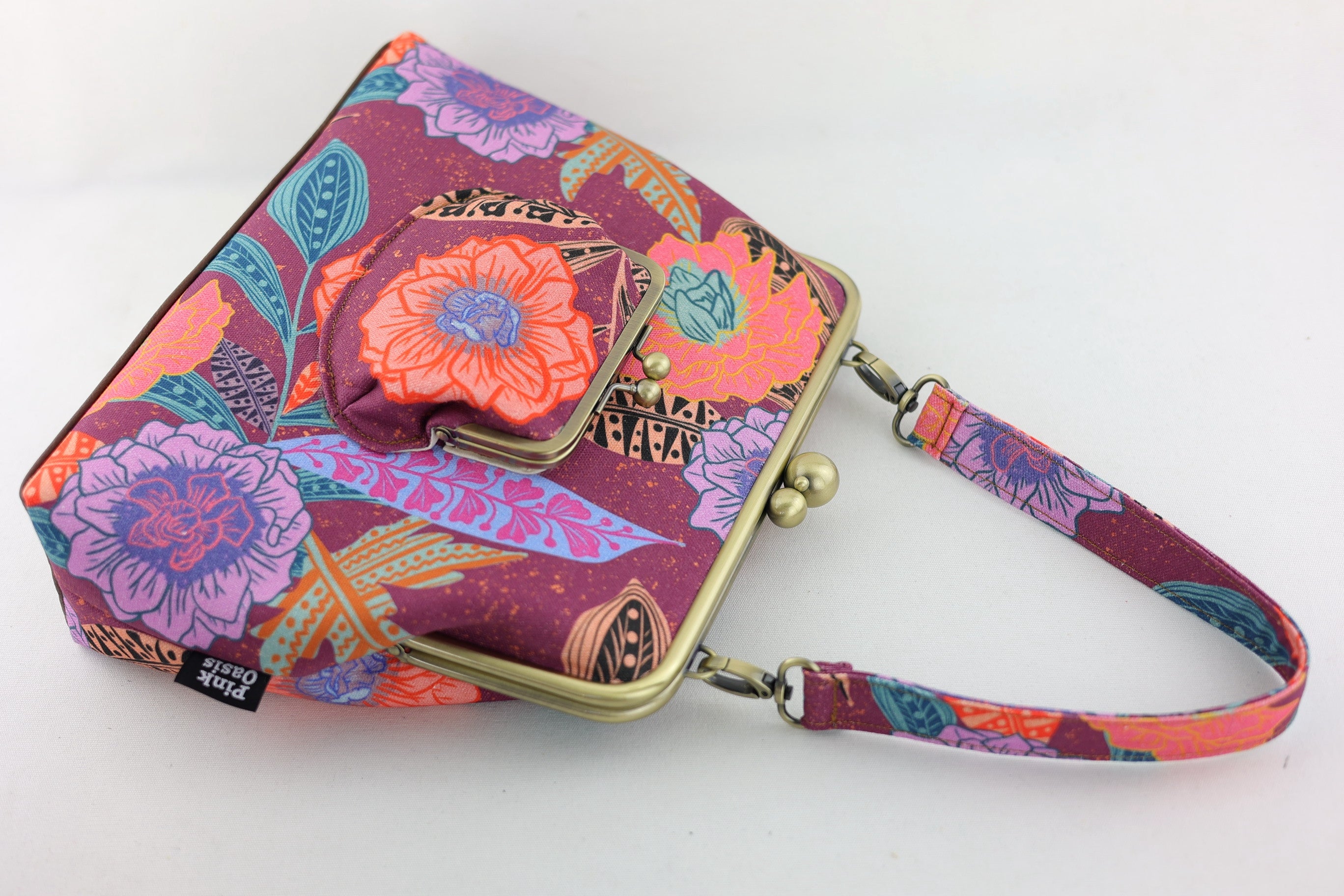 Geranium Flowers Handbag and Crossbody 2 Way Bag | PINK OASIS