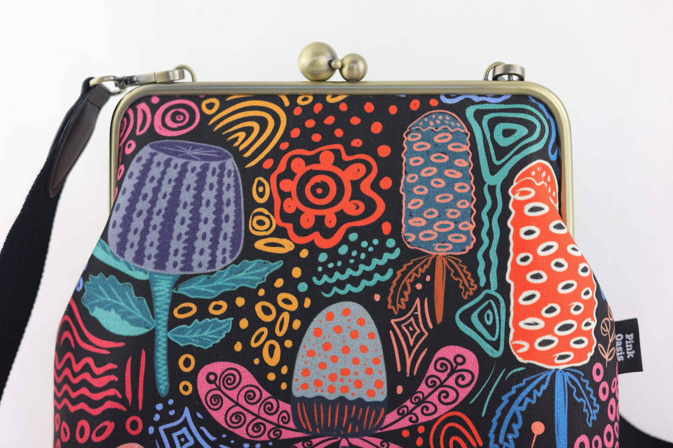 Banksia Garden Crossbody Bag with Webbing Strap | PINK OASIS