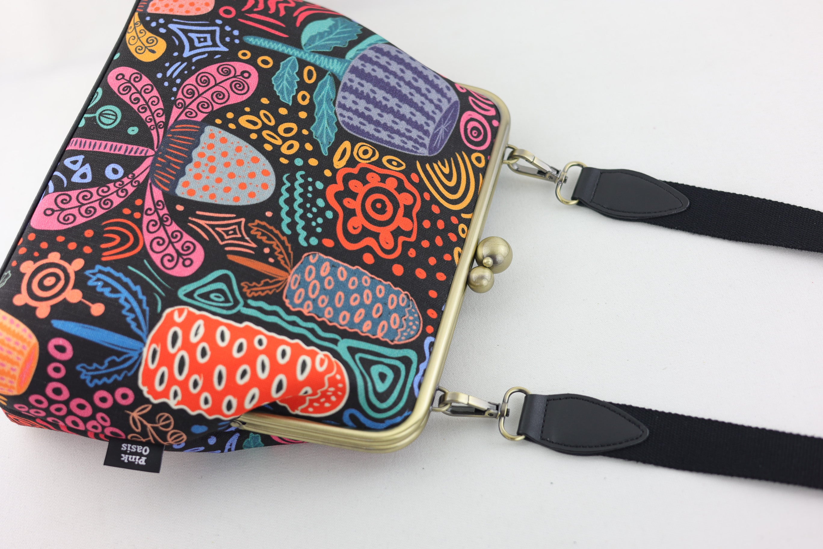Banksia Garden Crossbody Bag with Webbing Strap | PINK OASIS