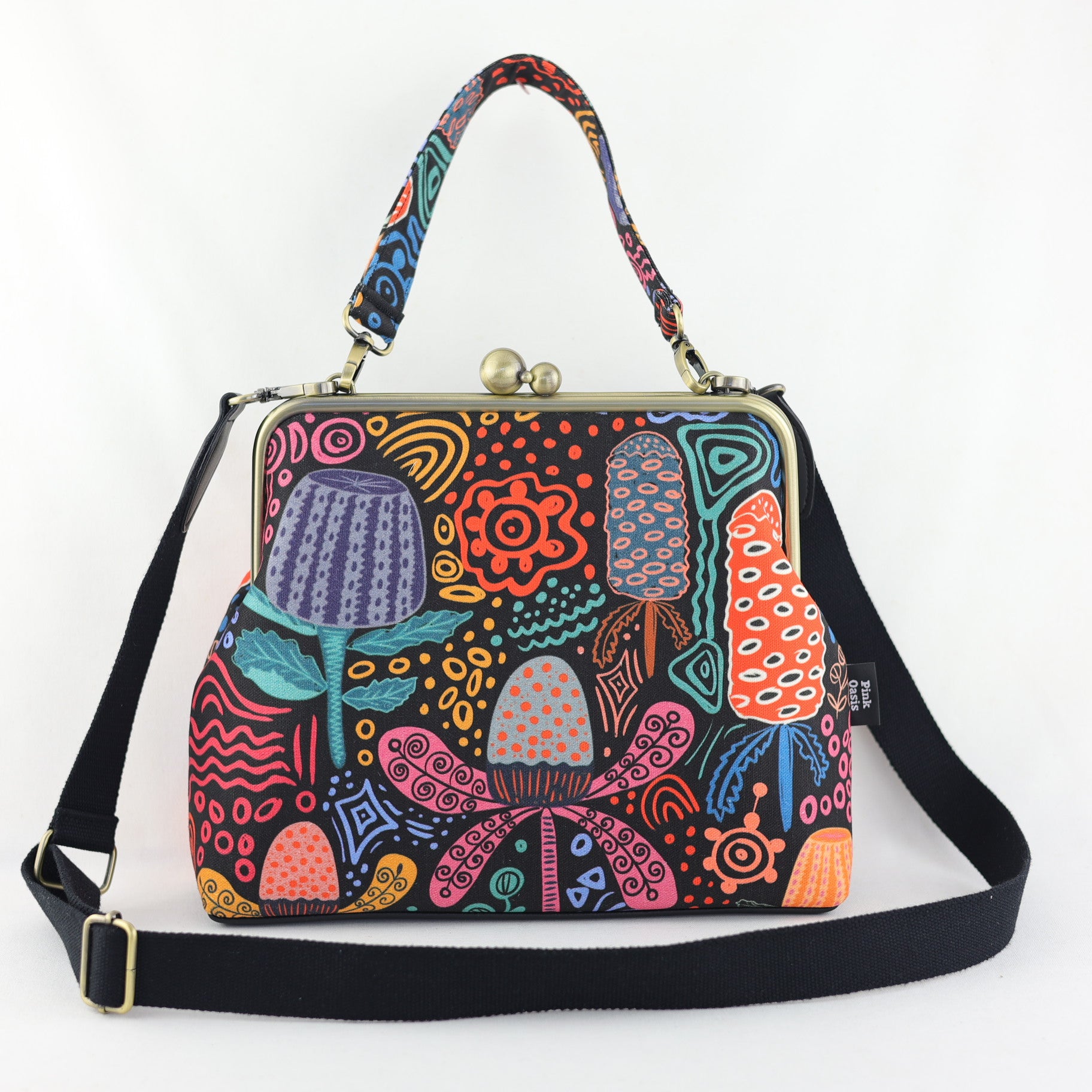 Banksia Garden Crossbody Bag with Webbing Strap | PINK OASIS