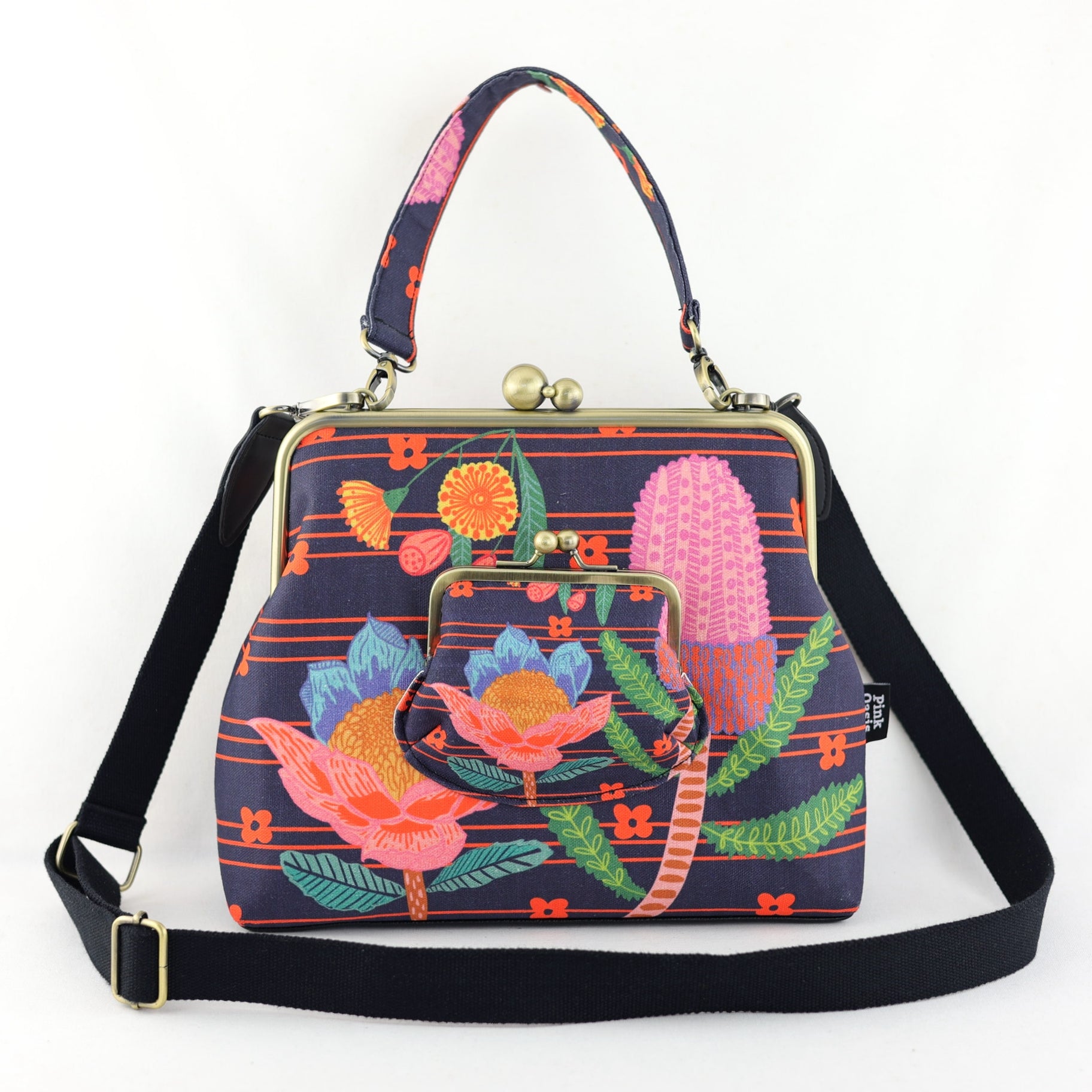 Australian Native Flowers Handbag and Crossbody 2 Way Bag | PINK OASIS
