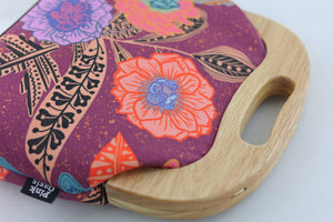 Garden Geranium Large Wood Frame Bag  | PINK OASIS