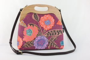Garden Geranium Large Wood Frame Bag  | PINK OASIS