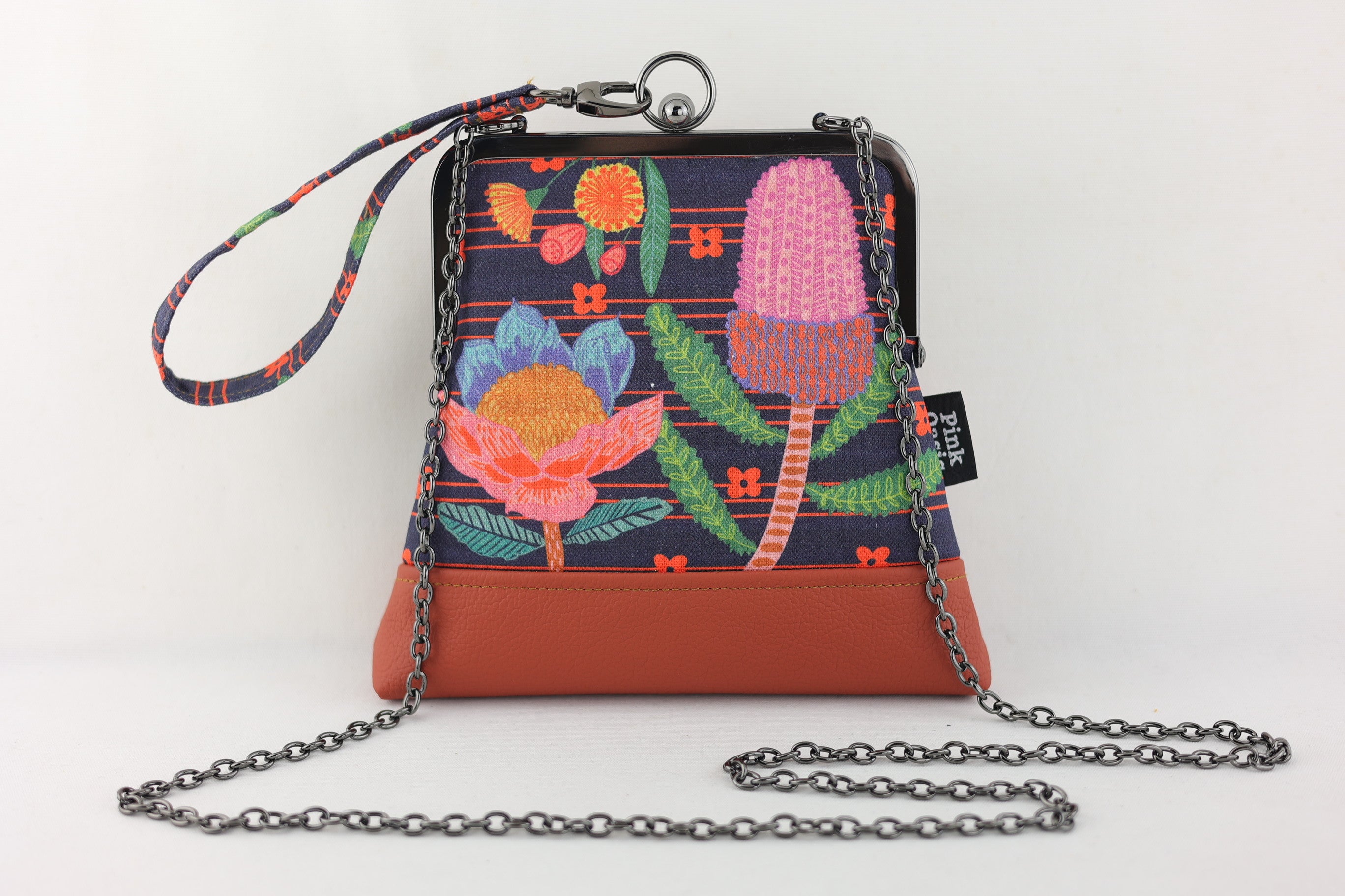Australian Native Flowers (Orange Bottom) Wristlet | PINK OASIS