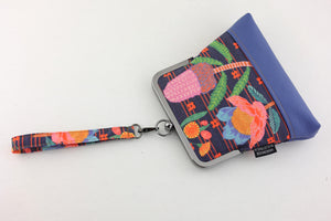 Australian Native Flowers (Blue Bottom) Wristlet | PINK OASIS