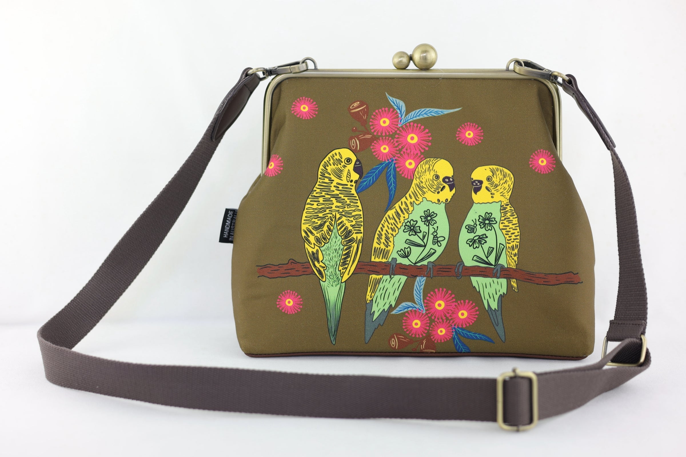 Budgies Crossbody Bag with Webbing Strap | PINK OASIS