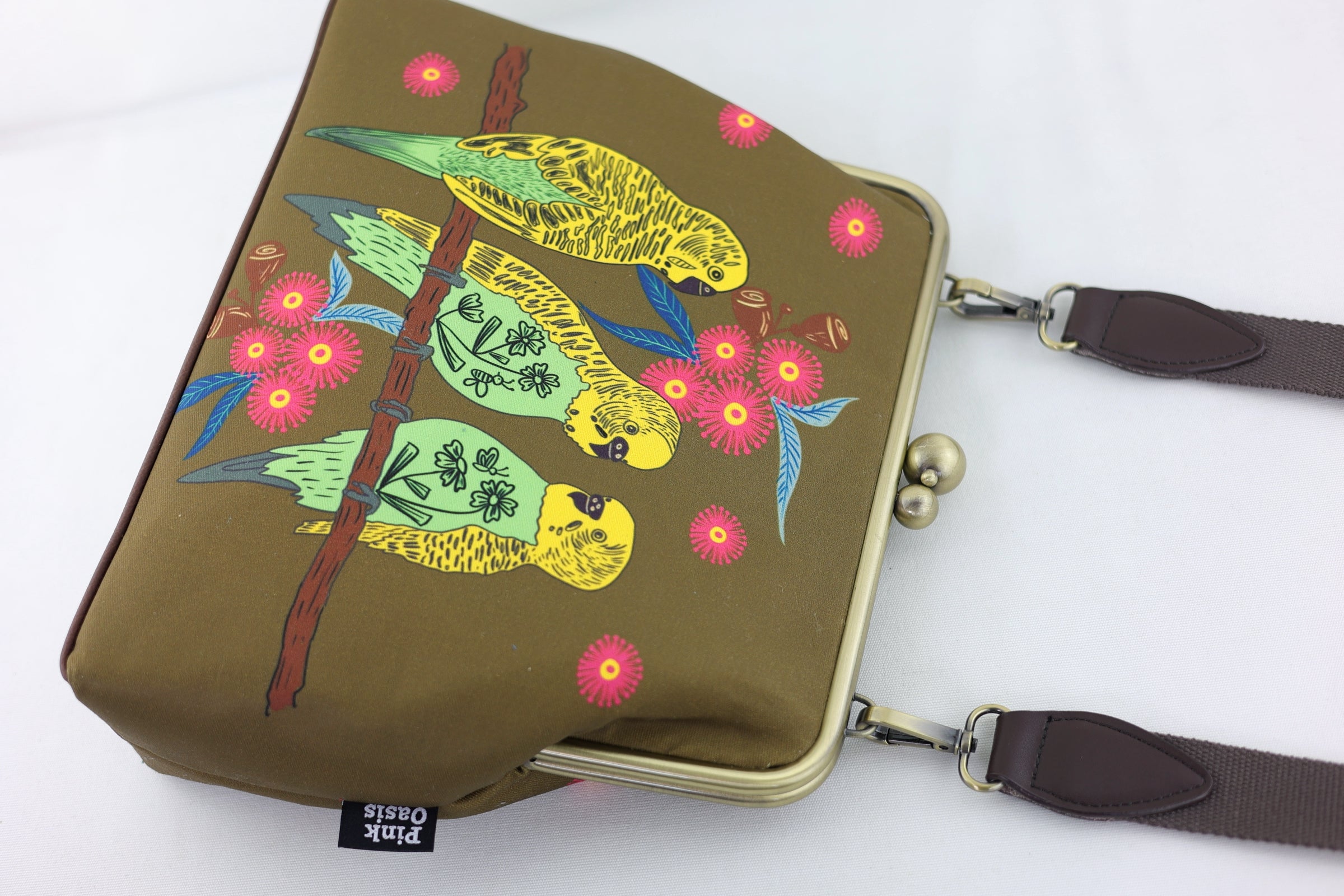 Budgies Crossbody Bag with Webbing Strap | PINK OASIS