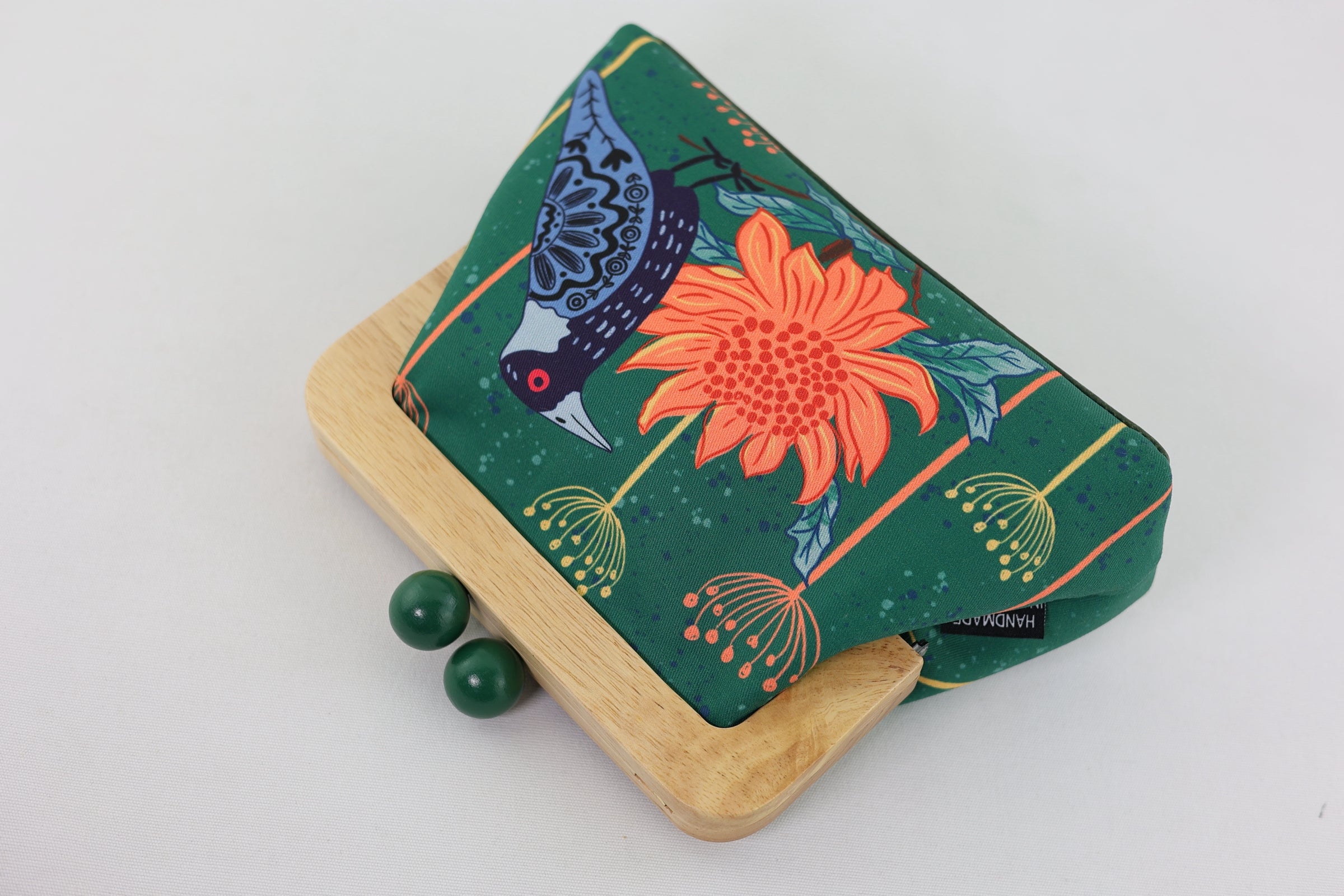 Magpie & Waratah Green Clutch | PINK OASIS