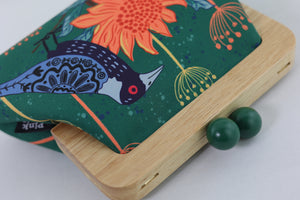 Magpie & Waratah Green Clutch | PINK OASIS
