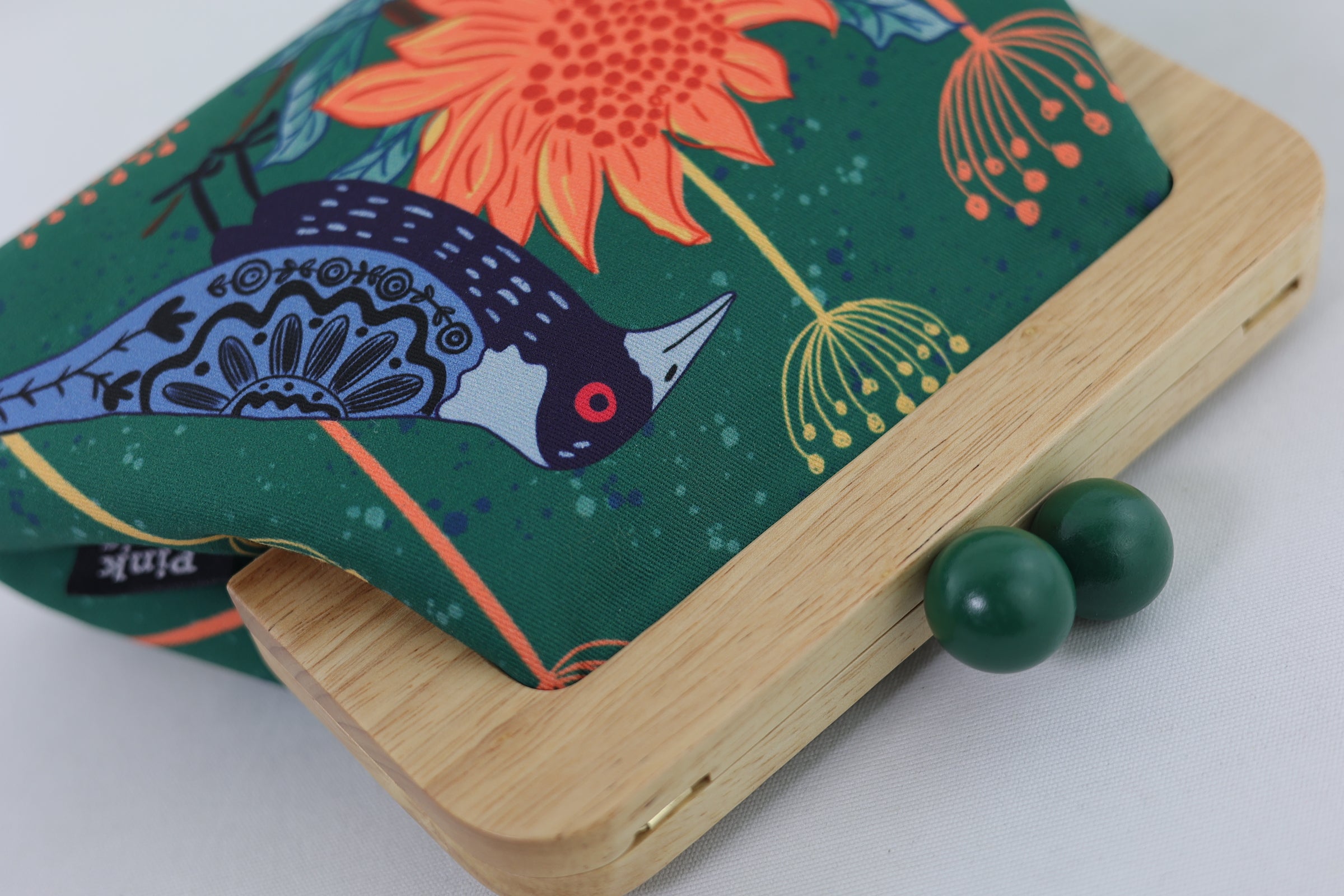 Magpie & Waratah Green Clutch | PINK OASIS
