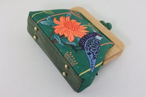 Magpie & Waratah Green Clutch | PINK OASIS
