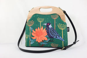 Magpie & Waratah Green Large Wood Frame Bag | PINK OASIS