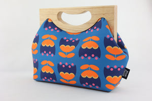 Tulips Flower Medium Size Wood Frame Bag | PINK OASIS