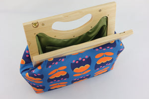 Tulips Flower Medium Size Wood Frame Bag | PINK OASIS