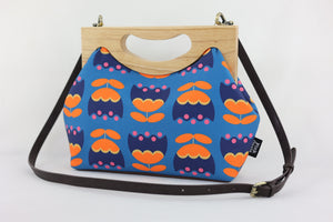 Tulips Flower Medium Size Wood Frame Bag | PINK OASIS