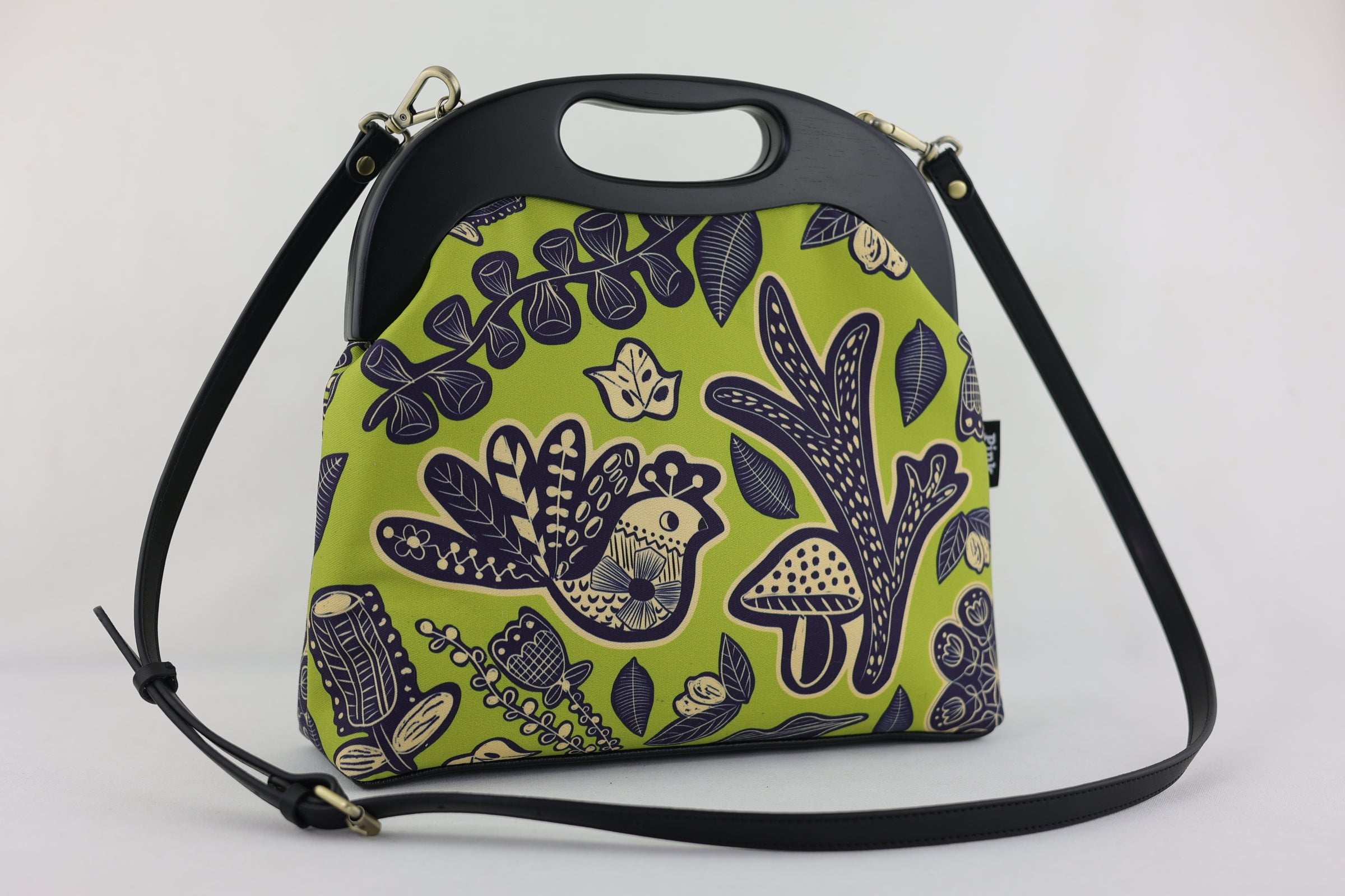 Peacock Green Large Wood Frame Bag | PINK OASIS