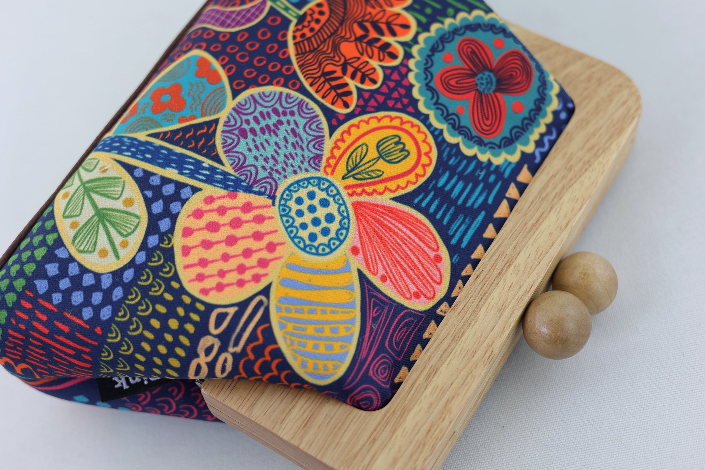 Doodle Flora Clutch Handmade Ladies Bag | PINK OASIS