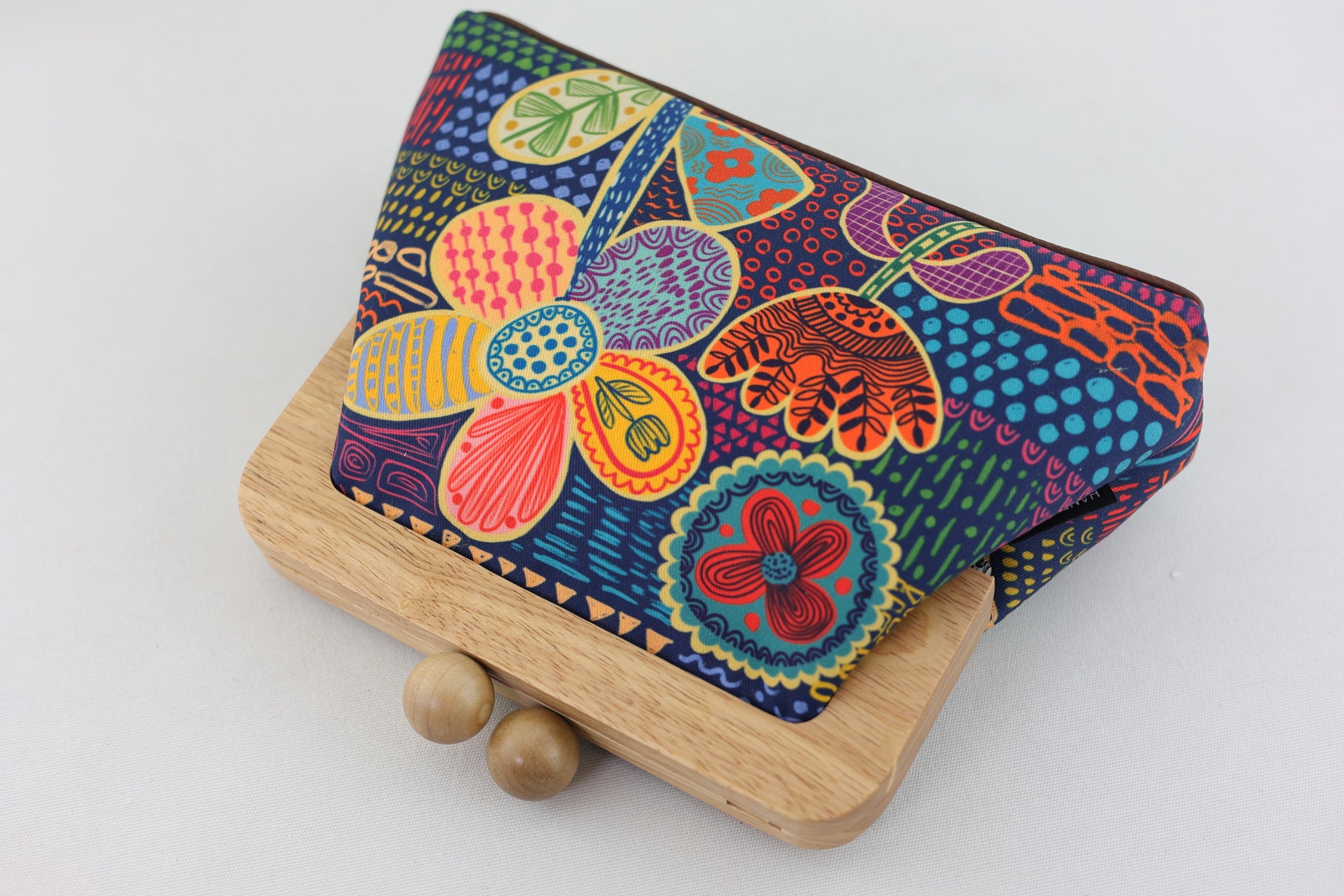 Doodle Flora Clutch Handmade Ladies Bag | PINK OASIS