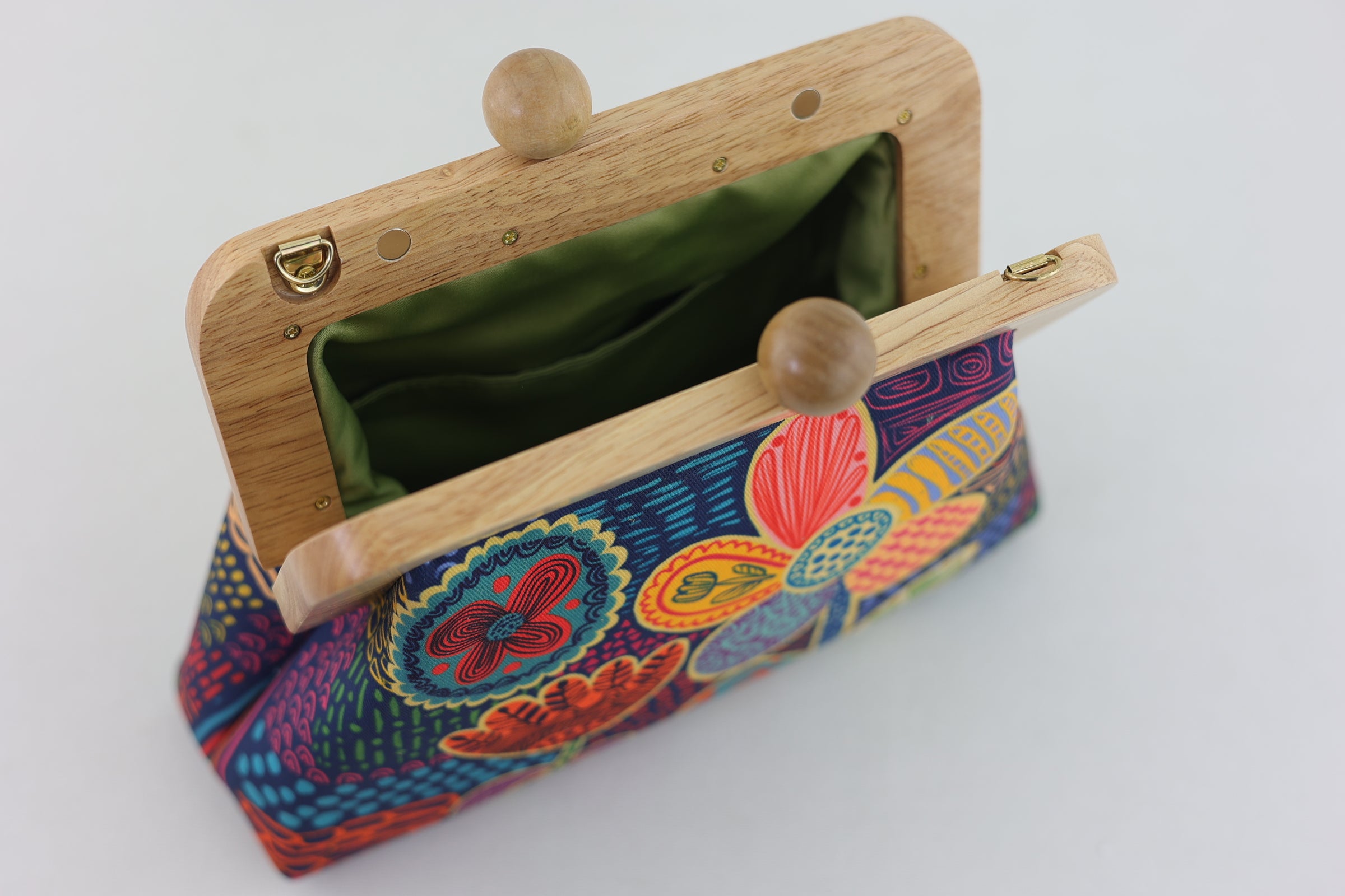 Doodle Flora Clutch Handmade Ladies Bag | PINK OASIS