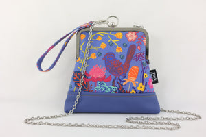 Blue Wren, Waratah & Banksia Blue Bottom Wristlet | PINK OASIS