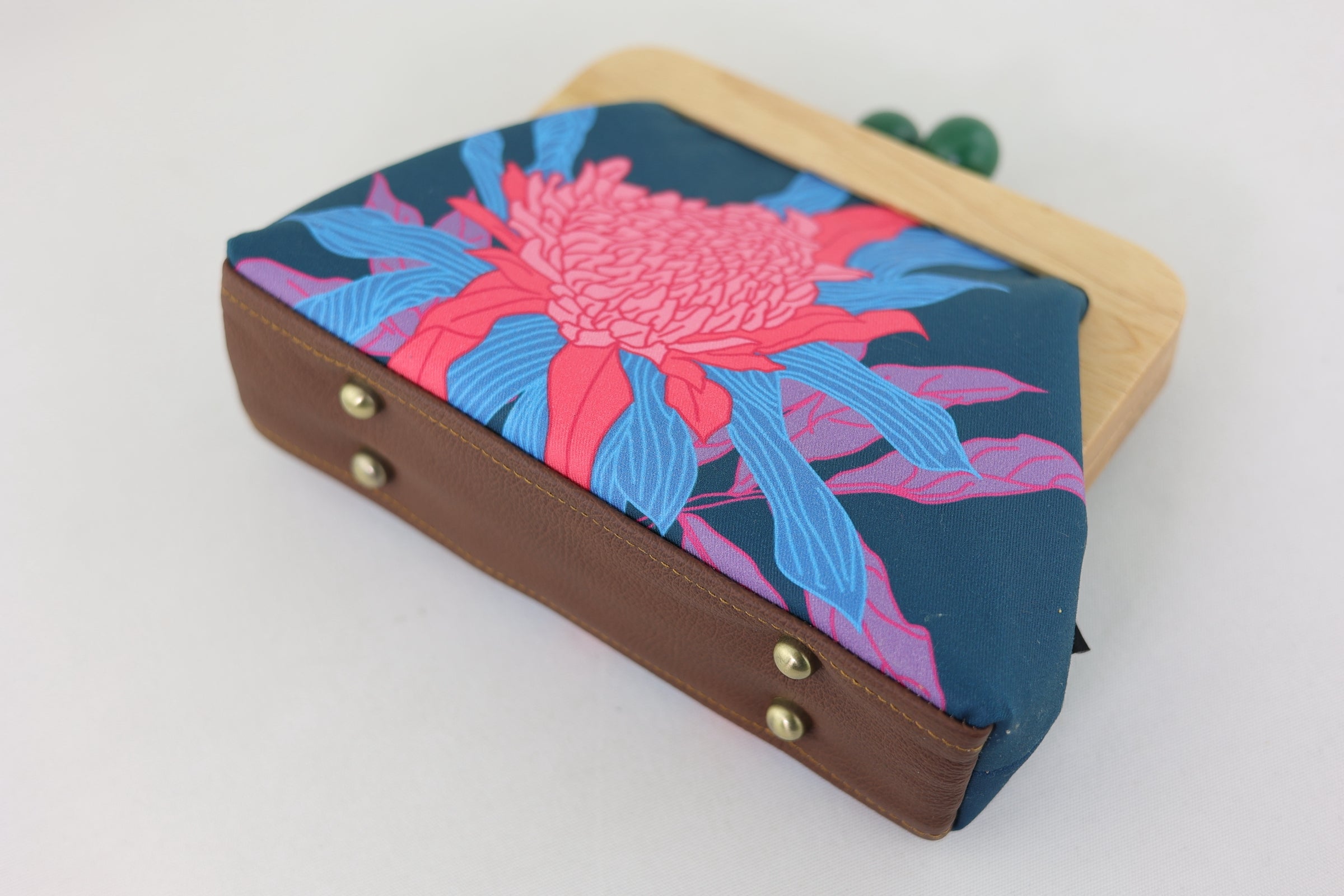 Torch Ginger Flower Clutch (Special Edition with Colourful Ball Closure)