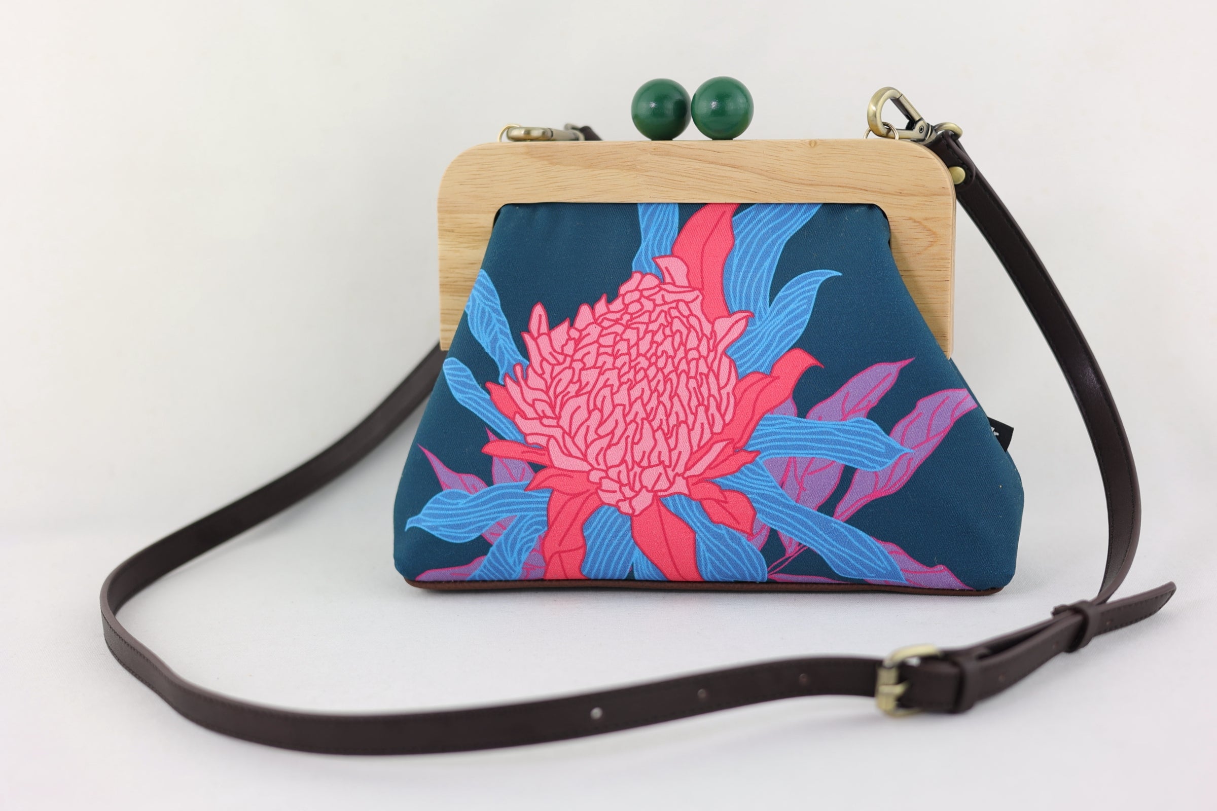 Torch Ginger Flower Clutch (Special Edition with Colourful Ball Closure)