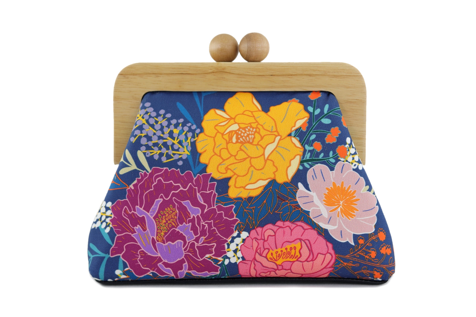 Peonies Garden Navy Floral Clutch | PINK OASIS