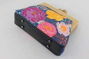 Peonies Garden Navy Floral Clutch | PINK OASIS