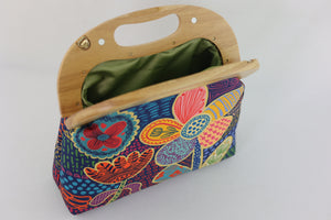 Doodle Flora Clutch Bag Handmade in Australia | PINK OASIS