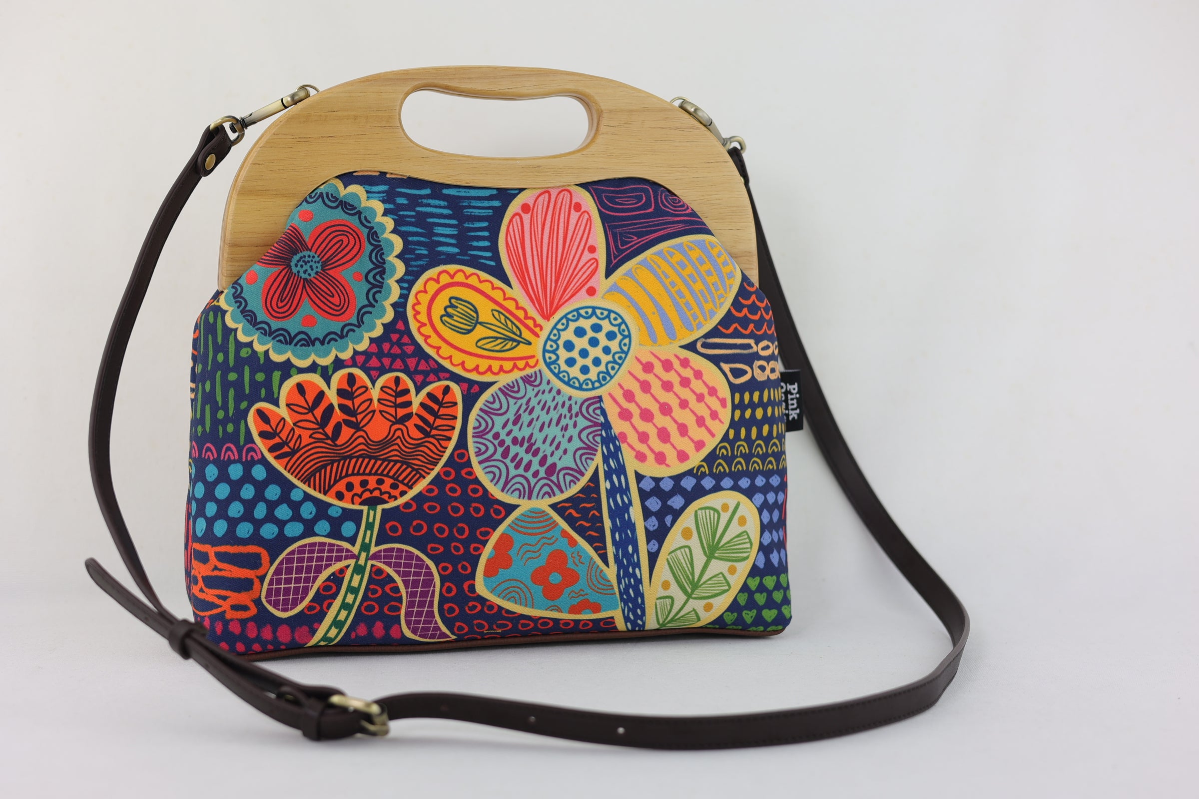 Doodle Flora Clutch Bag Handmade in Australia | PINK OASIS