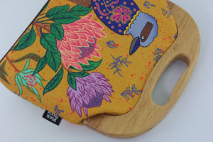 Kookaburra and Proteas Large Wood Frame Bag | PINK OASIS