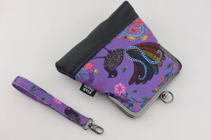 Lyre Bird Navy Bottom Wristlet | PINK OASIS