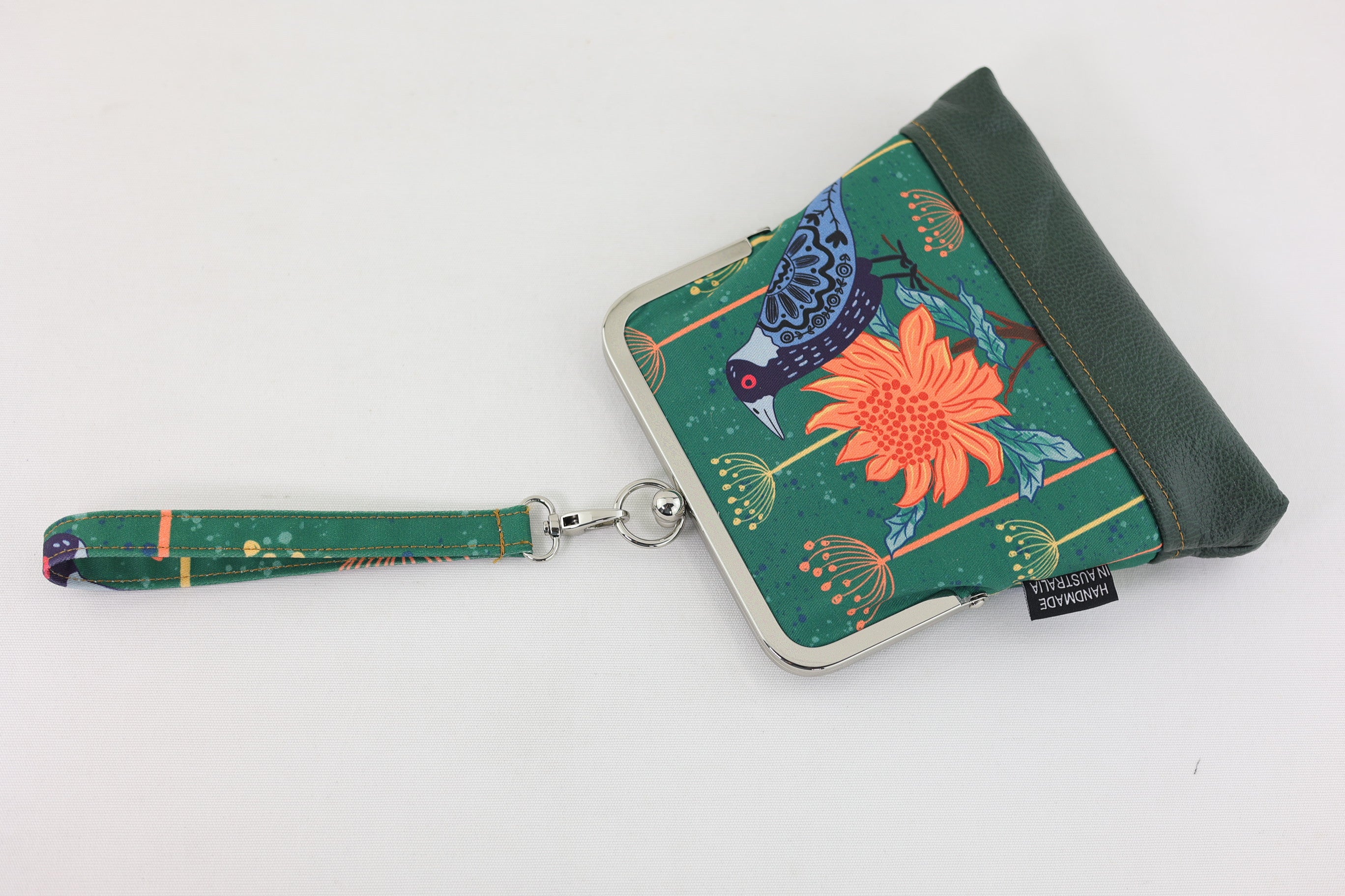 Magpie & Waratah Green Wristlet | PINK OASIS