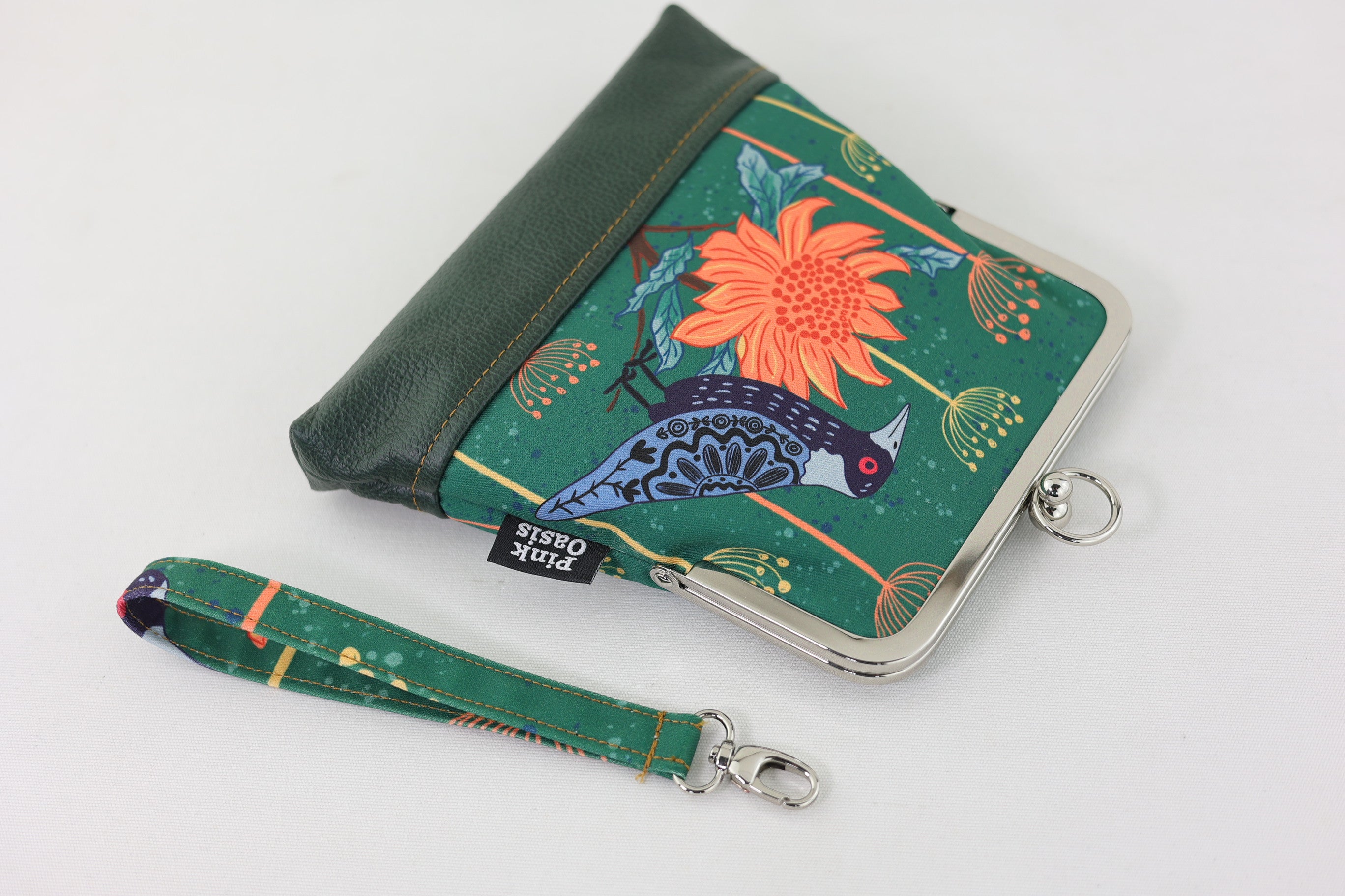Magpie & Waratah Green Wristlet | PINK OASIS