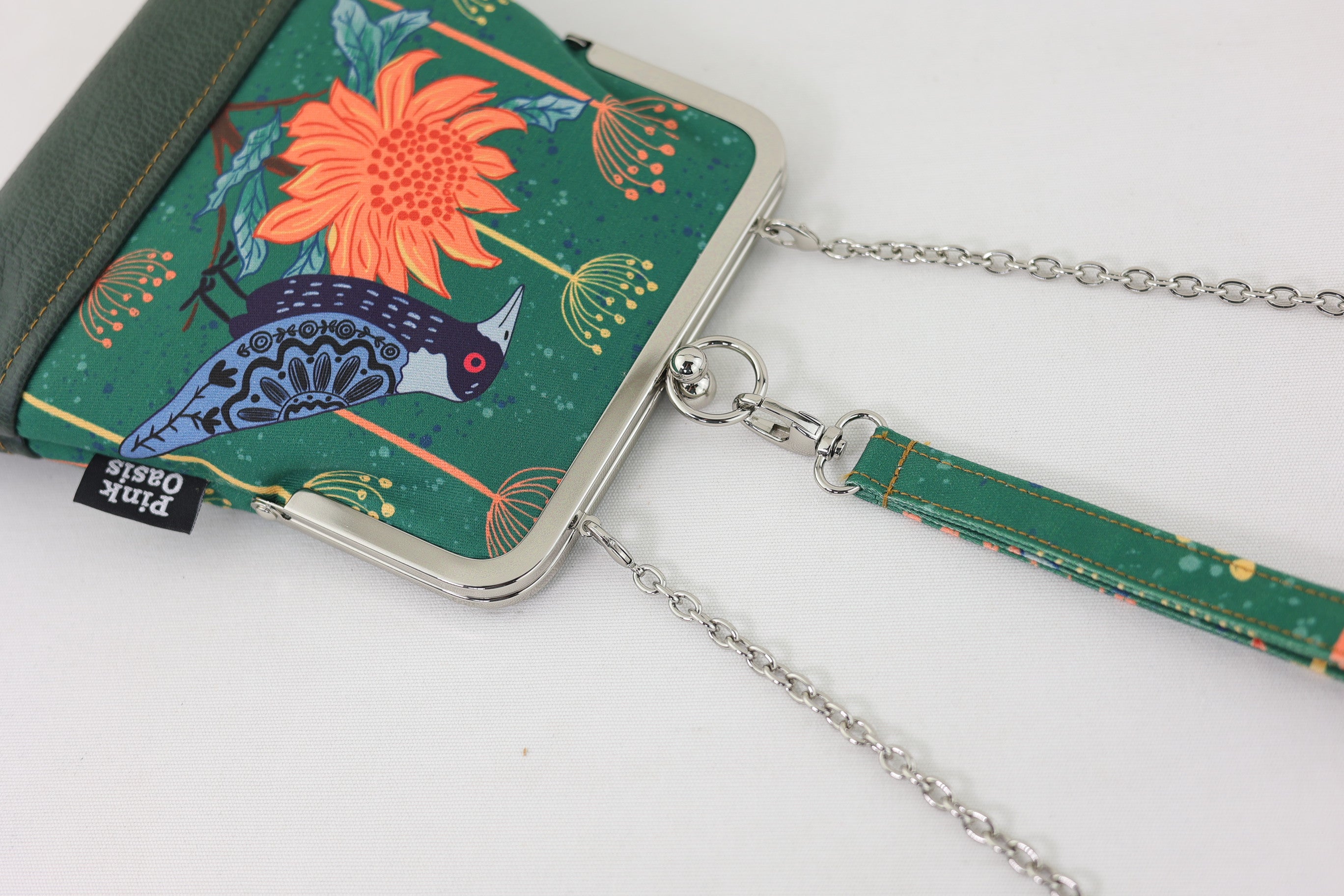 Magpie & Waratah Green Wristlet | PINK OASIS