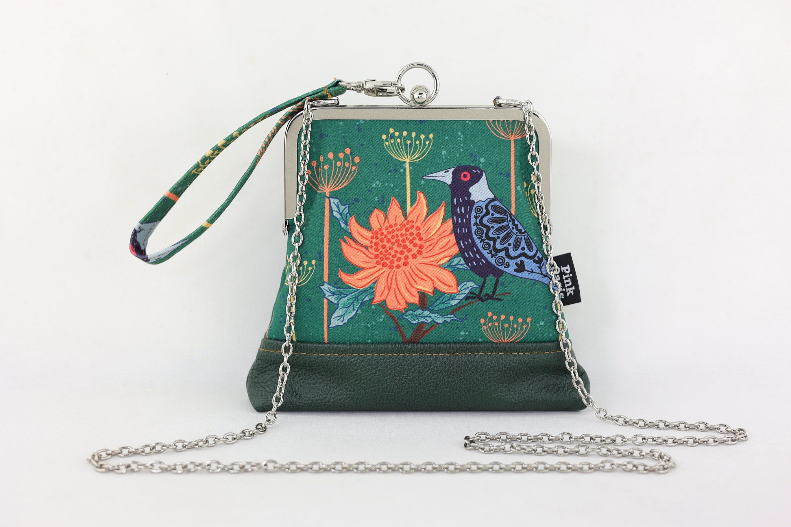Magpie & Waratah Green Wristlet | PINK OASIS