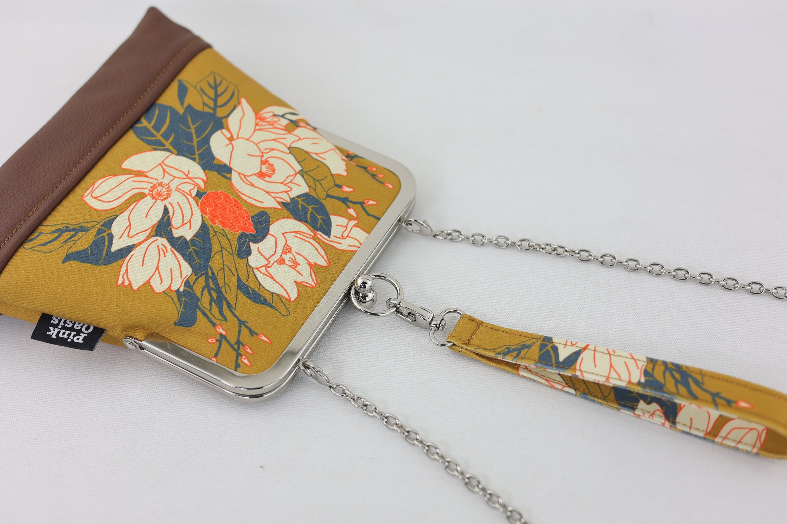 Magnolia Mustard Wristlet Handmade in Australia | PINK OASIS