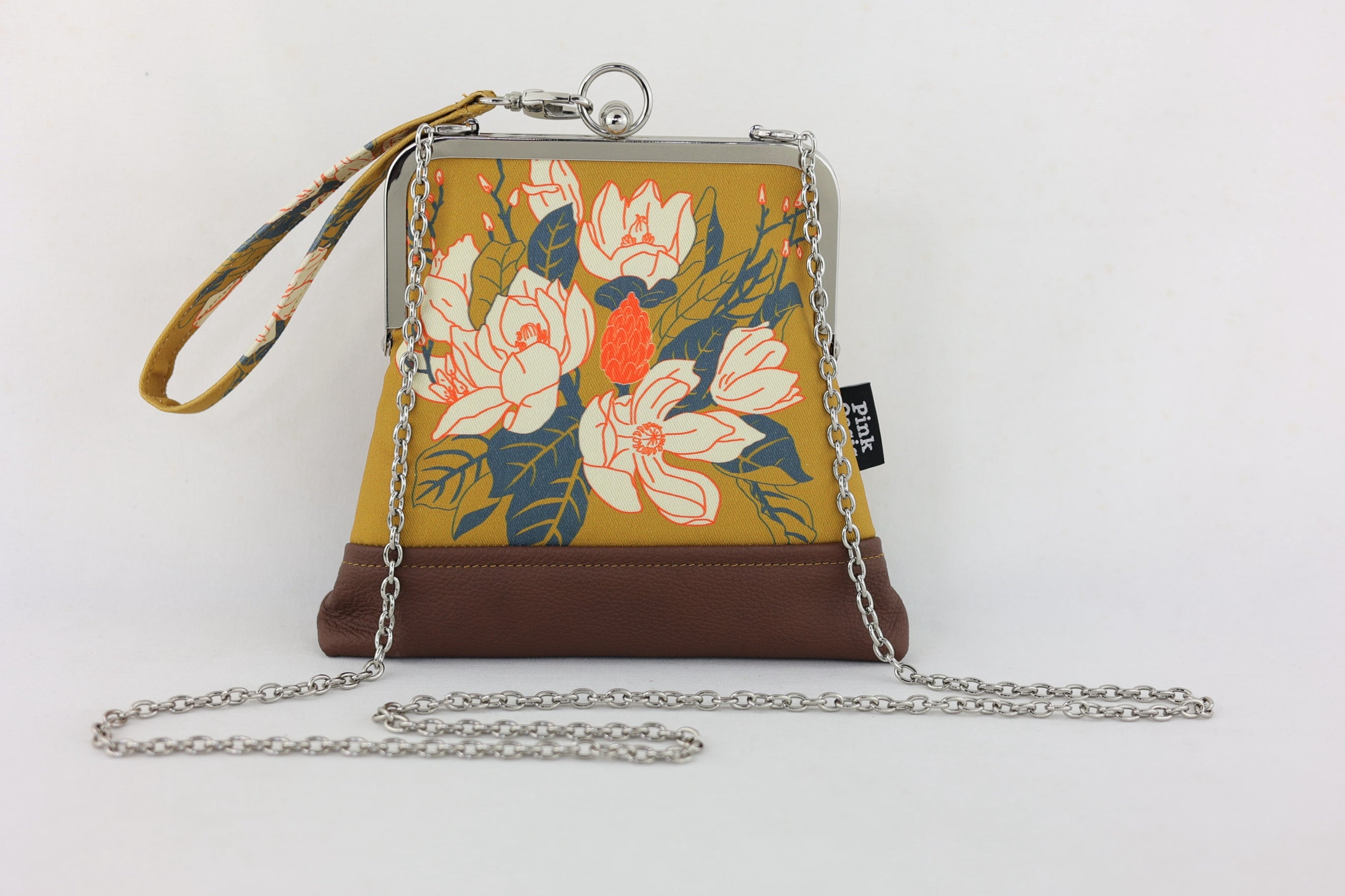Magnolia Mustard Wristlet Handmade in Australia | PINK OASIS