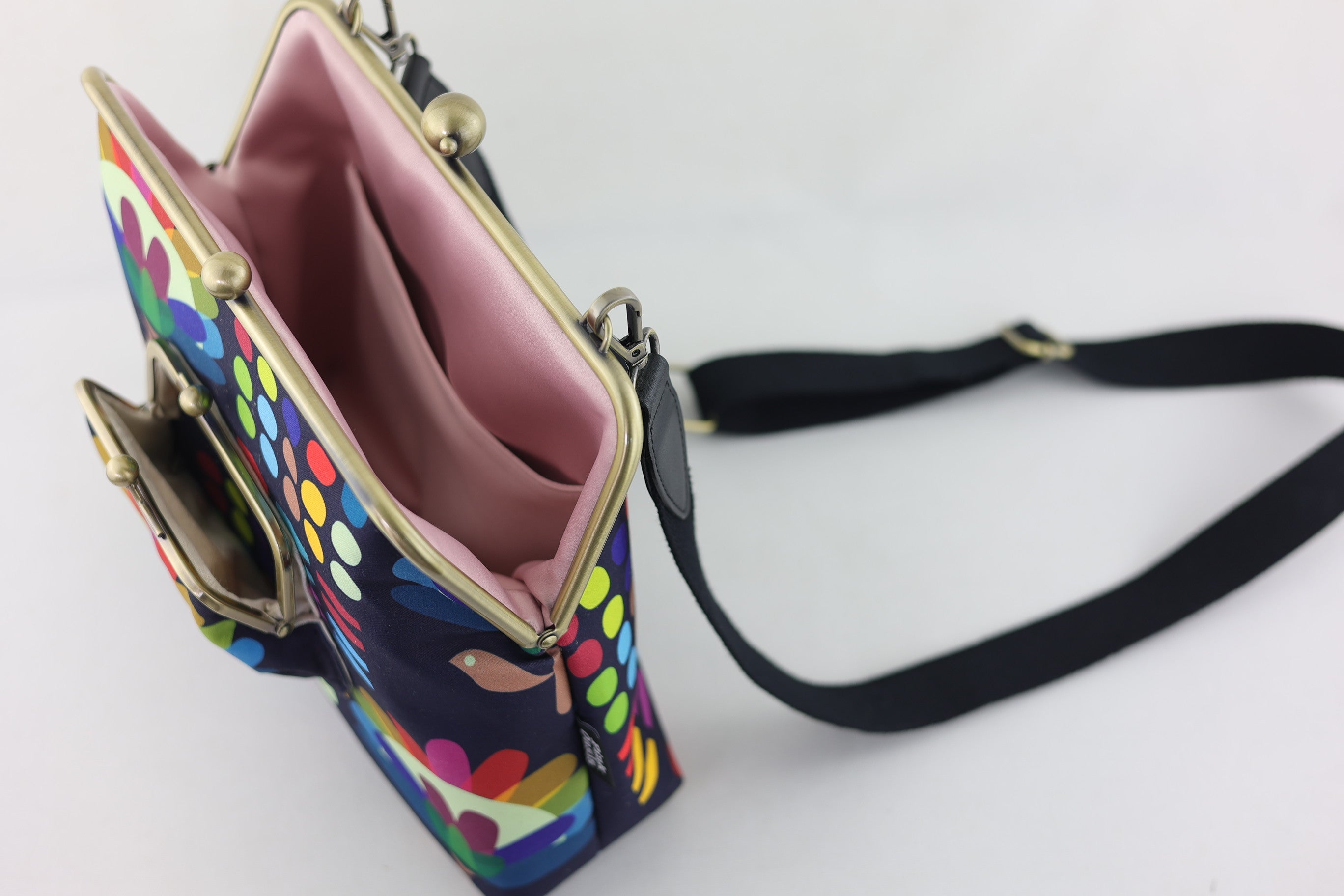 Rainbow Protea Floral Handbag and Crossbody 2 Way Bag | PINK OASIS