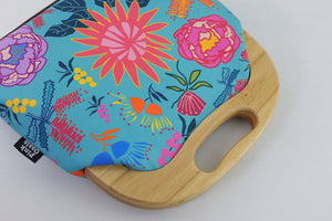 Bright & Bold Flowers Large Wood Frame Bag | PINK OASIS