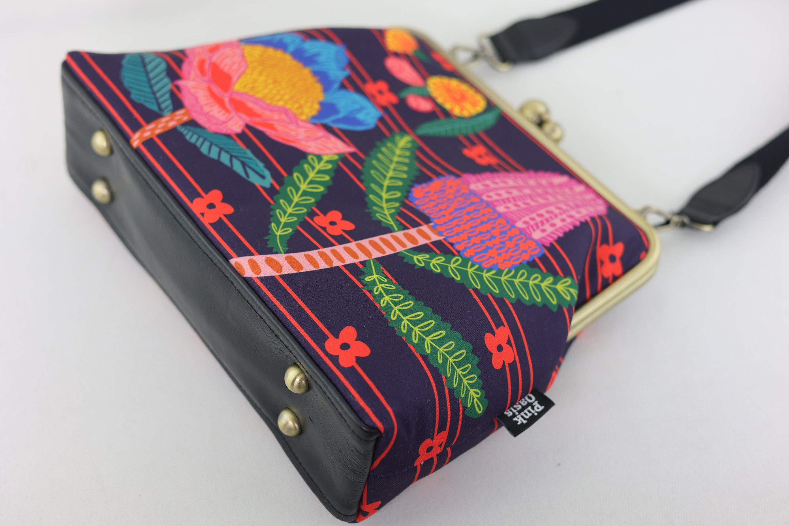 Australian Native Flower Crossbody Bag with Webbing Strap | PINK OASIS