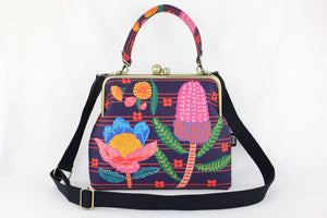 Australian Native Flower Crossbody Bag with Webbing Strap | PINK OASIS