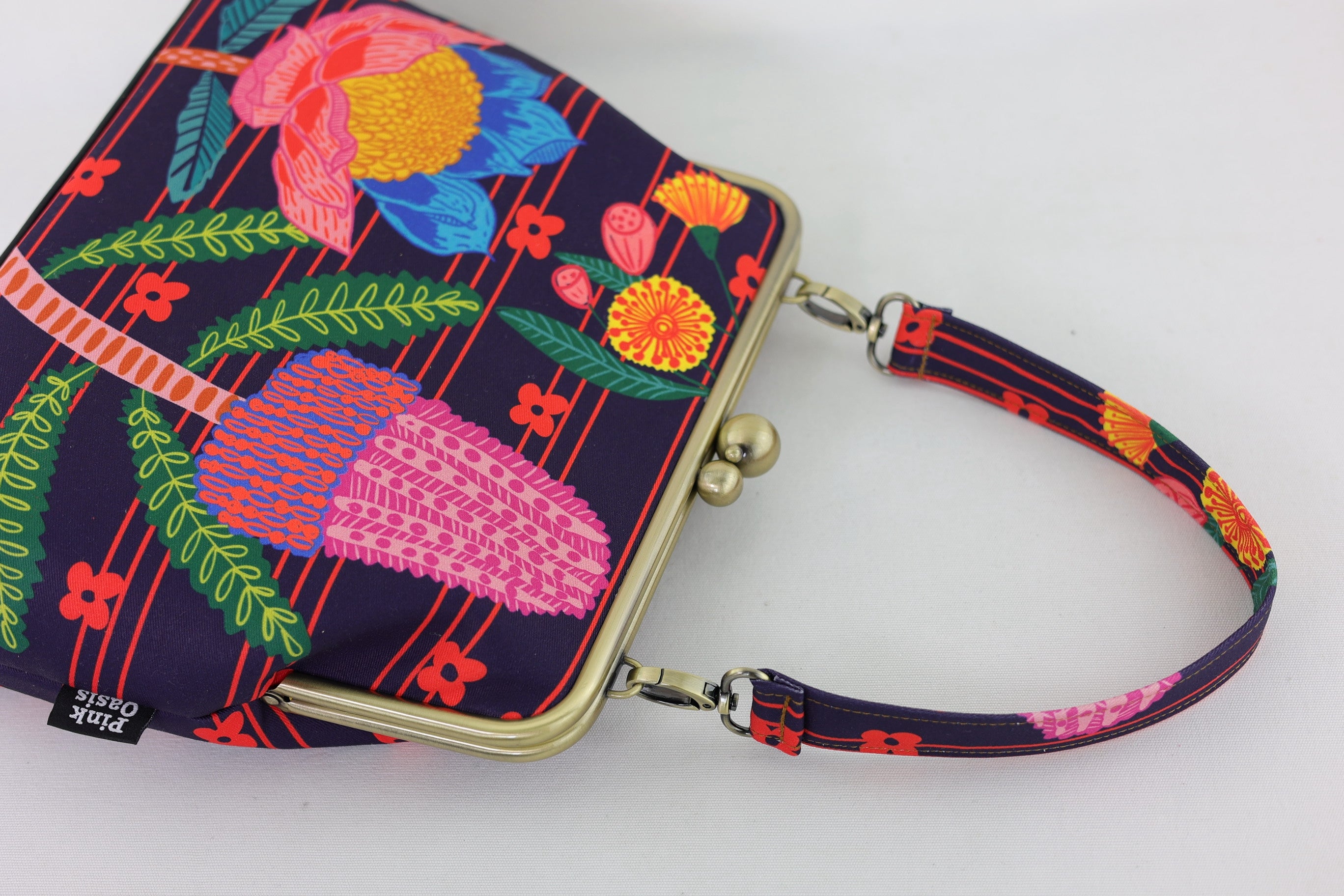Australian Native Flower Crossbody Bag with Webbing Strap | PINK OASIS