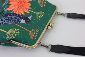 Magpie & Waratah Green Crossbody Bag with Webbing Strap | PINK OASIS