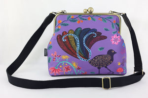 Lyre Bird Crossbody Bag with Webbing Strap | PINK OASIS