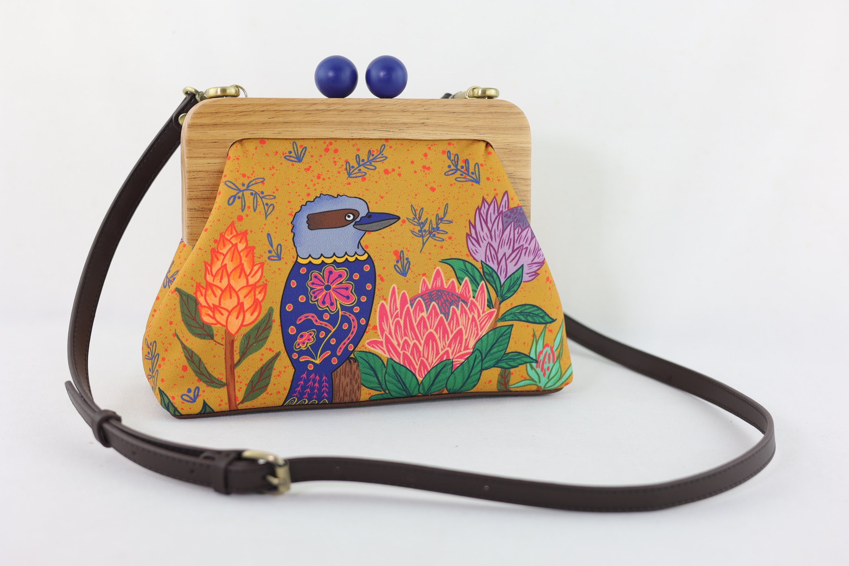 Kookaburra and Proteas Flower Clutch | PINK OASIS