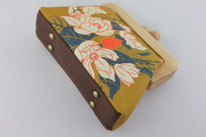 Magnolia Mustard Clutch Bag Handmade in Australia | PINK OASIS