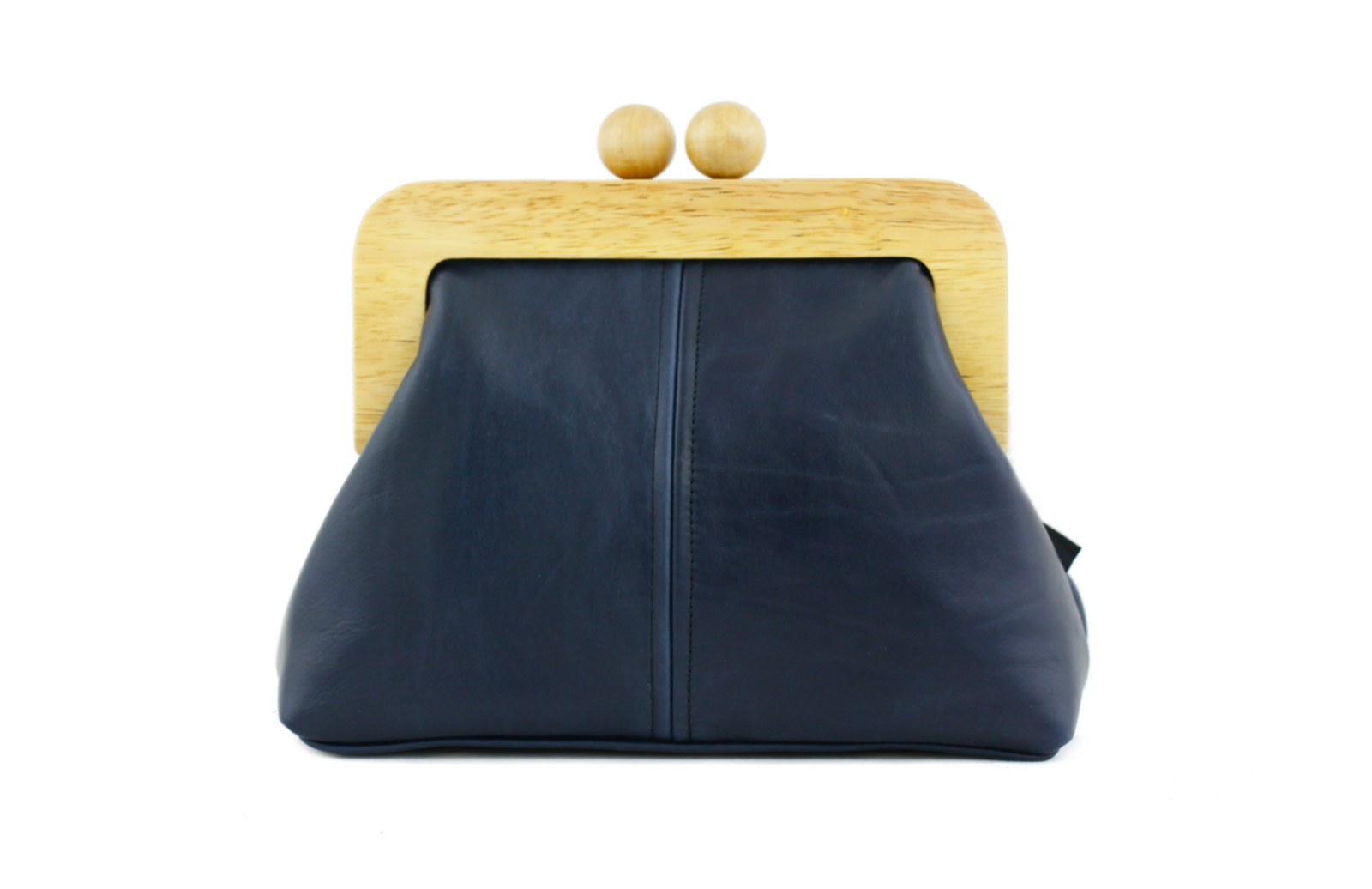 Midnight Blue Genuine Leather Clutch Bag with Strap | PINKOASIS