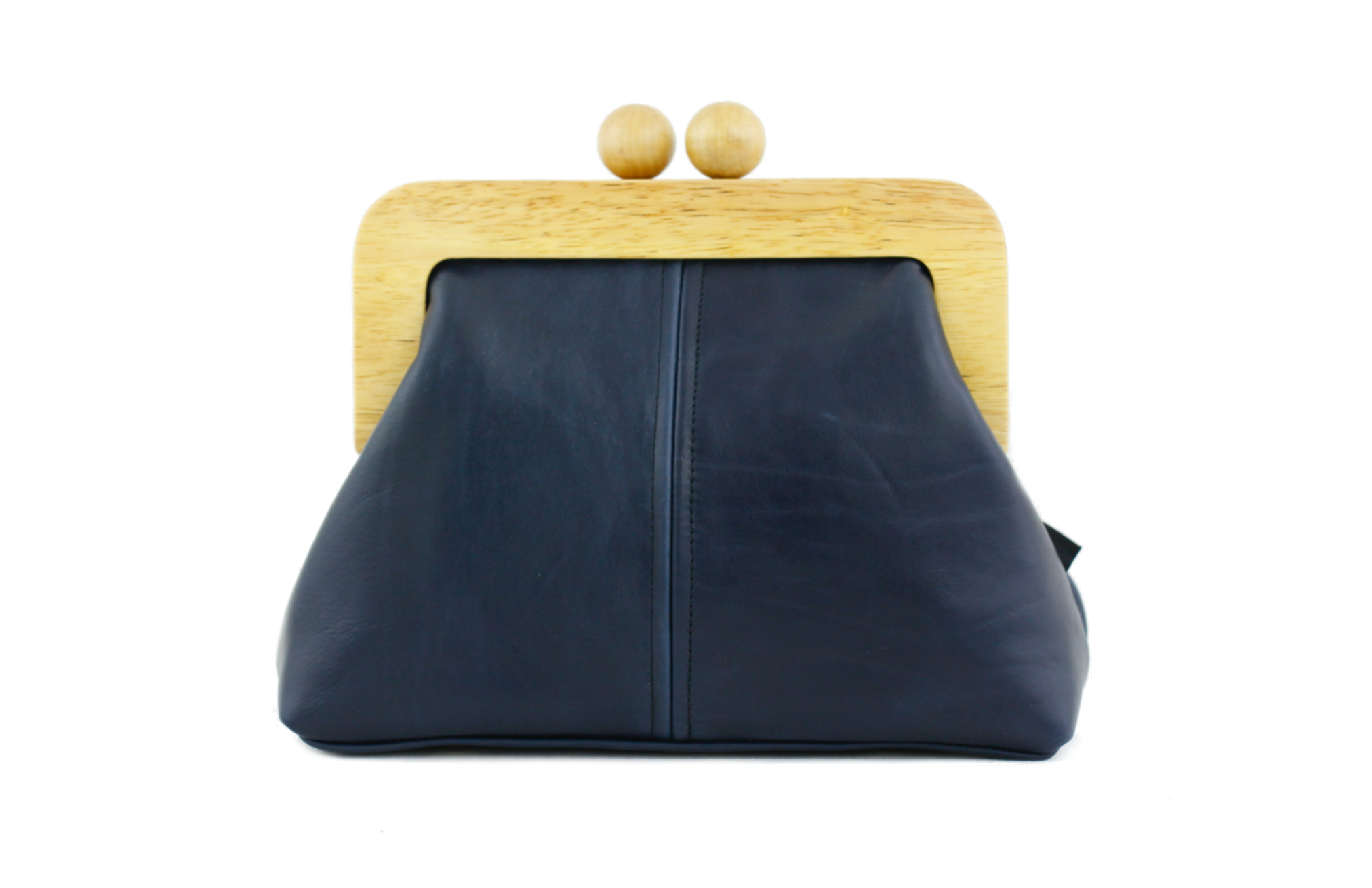 Midnight Blue Genuine Leather Clutch Bag with Strap | PINKOASIS